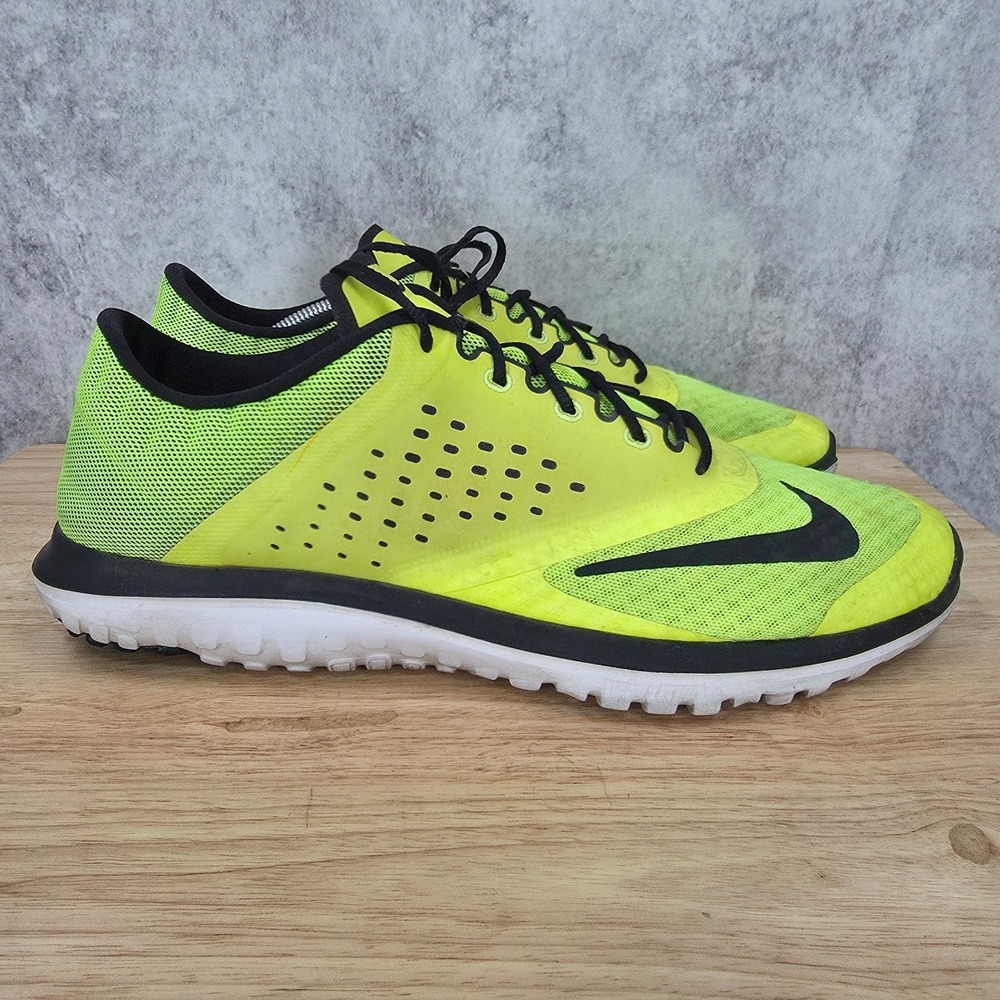 Nike‎ FS Lite Trainer 2 Running Shoe Mens 13 Volt Neon Black White 615972-700